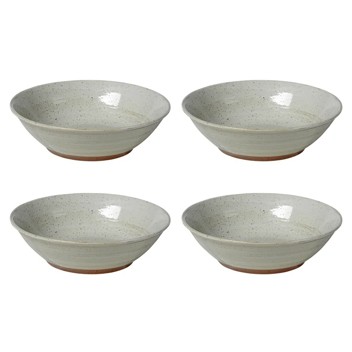 Broste Copenhagen - Grød -schaal, Ø 17 x H 5 cm, zandkleur (set van 4)