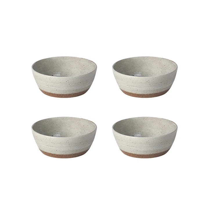 Broste Copenhagen - Grød -schaaltje, Ø 9 x H 3,5 cm, zandkleur (set van 4)