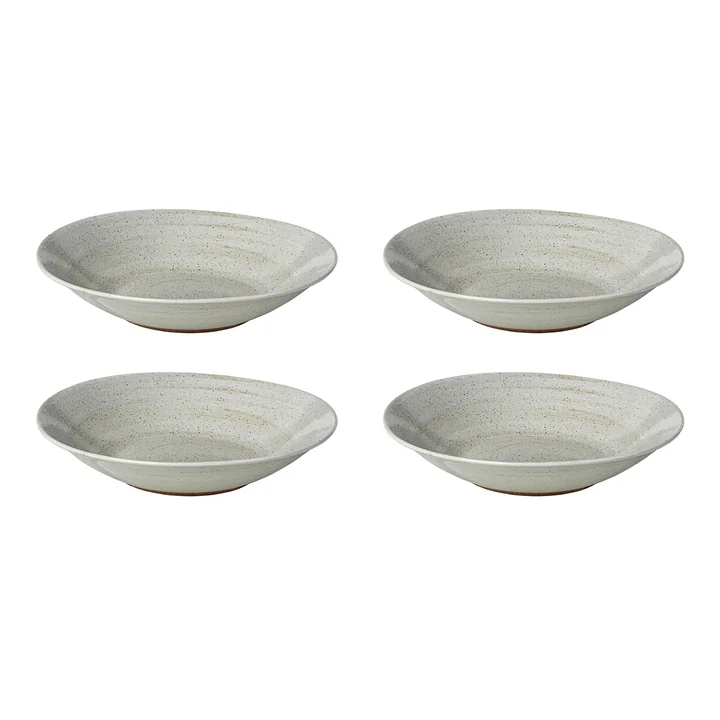 Broste Copenhagen - Grød e diepe borden, Ø 22 x H 5 cm, zandkleur (set van 4)