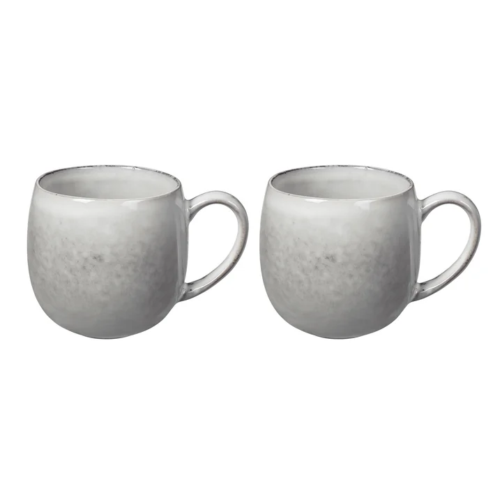 Broste Copenhagen - Nordic Sand -beker met oor, 45 cl (set van 2)