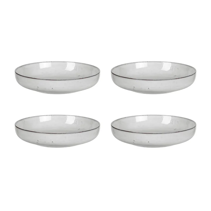 Broste Copenhagen - Nordic Sand -schaal, diep, Ø 22,5 x H 4,8 cm (set van 4)