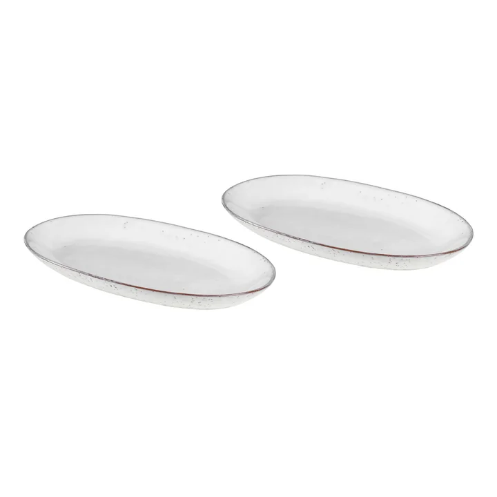Broste Copenhagen - Nordic Sand Ovale serveerschaal L, 30 x 17 cm (set van 2)