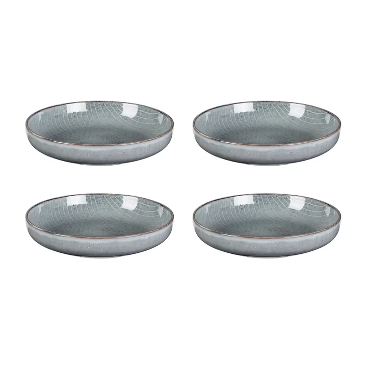 Broste Copenhagen - Nordic Sea -schaal, diep, Ø 22,5 x H 4,8 cm (set van 4)