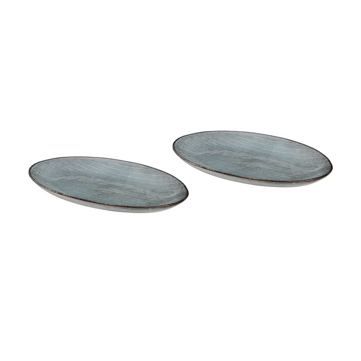 Broste Copenhagen - Nordic Sea ovale serveerschaal S, 22 x 13,6 cm (set van 2)