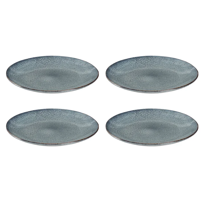 Broste Copenhagen - Nordic Sea -eetbord, Ø 31 x H 3,3 cm, soft blue (set van 4)