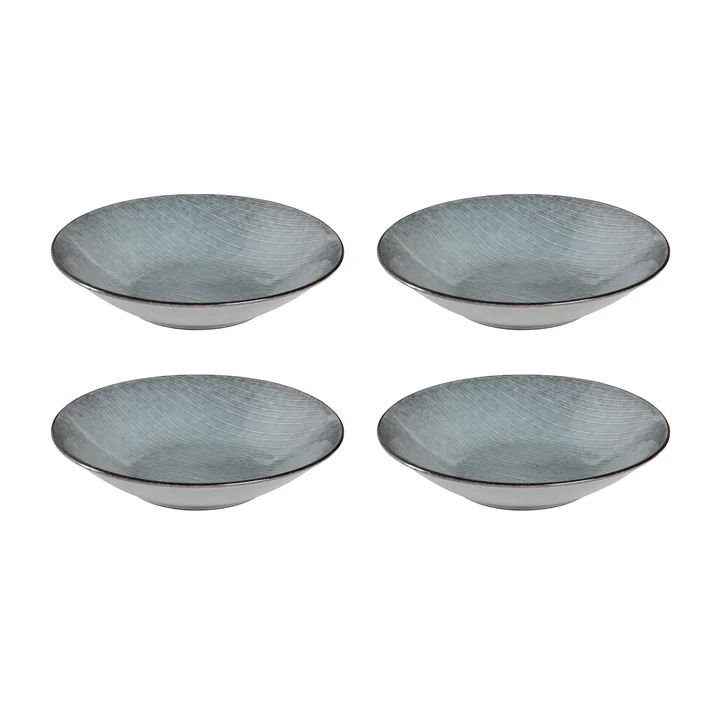 Broste Copenhagen - Nordic Sea e diepe borden, Ø 22,5 x H 5 cm (set van 4)