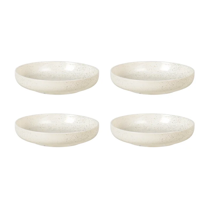 Broste Copenhagen - Nordic Vanilla schaal, Ø 22,5 x H 4,8 cm (set van 4)