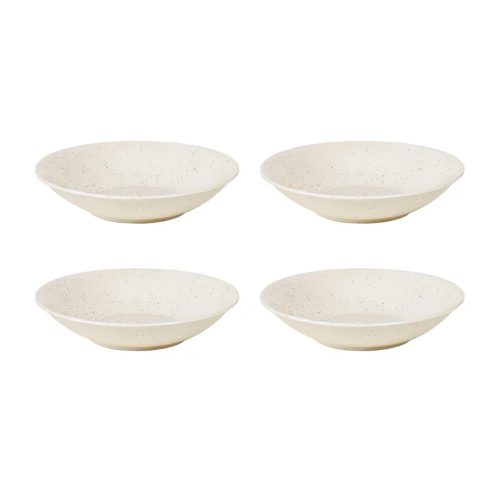 Broste Copenhagen - Nordic Vanilla e diepe borden, Ø 22,5 x H 5 cm (set van 4)