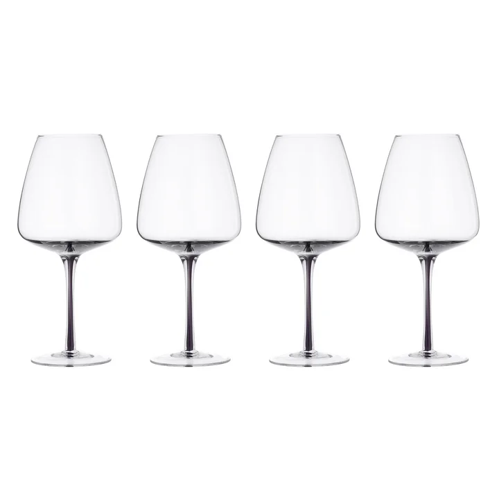 Broste Copenhagen - Smoke -roodwijnglas 650 ml, grijs (set van 4)