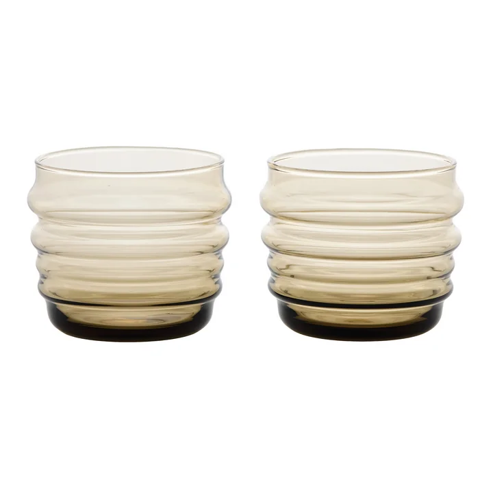Marimekko - Sukat Makkaralla -waterglas 200 ml, bruin (set van 2)