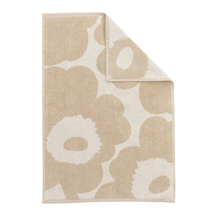 Marimekko - Unikko Handdoek 50 x 70 cm, gebroken wit / linnen
