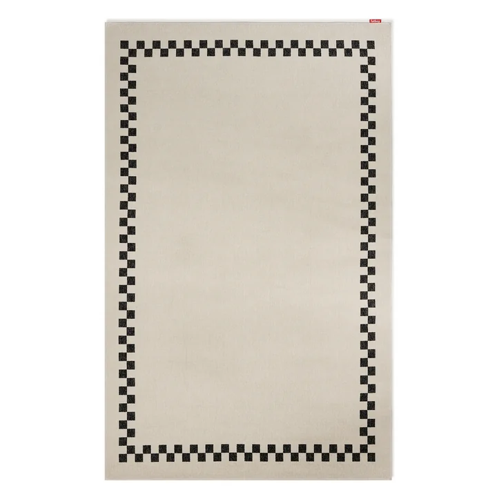 Fatboy - Carpretty Vloerkleed voor buiten, Grand, Geruite rand, 200 x 290 cm, antraciet/crème