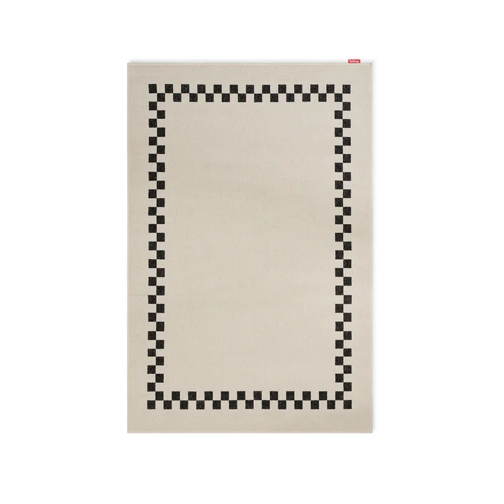 Fatboy - Carpretty Vloerkleed voor buiten, Petit, Geruite rand 160 x 230 cm, antraciet/crème