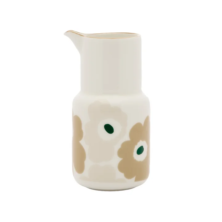 Marimekko - Oiva Karaf 650 ml, wit, zandkleurig, beige, donkergroen