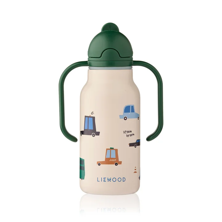 LIEWOOD - Kimmie-fles met opdruk, 250 ml, Cars / sandy