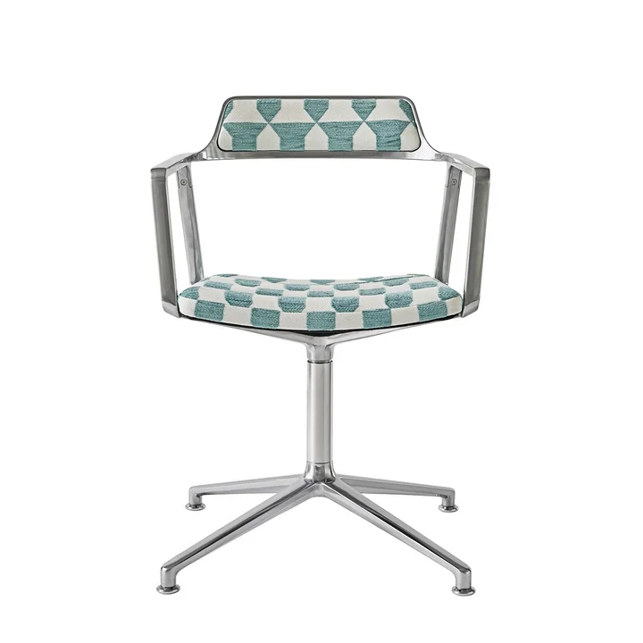 Vipp - 452 Swivel Stoel, aluminium, Guesthouse Edition, Lagrasse, Frankrijk, op glijders