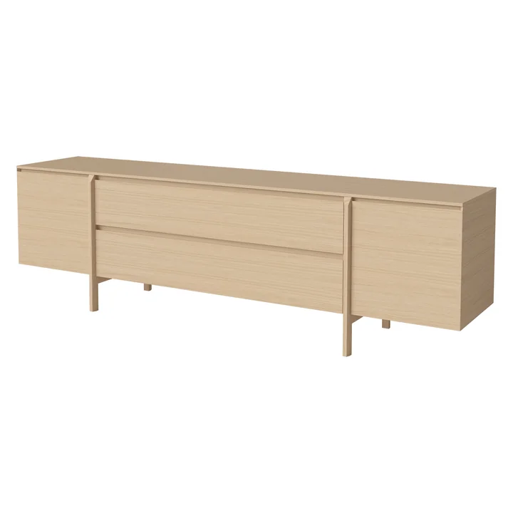 Bolia - Daia dressoir met lades, 240 cm, eikenhout met witte pigmentlaag