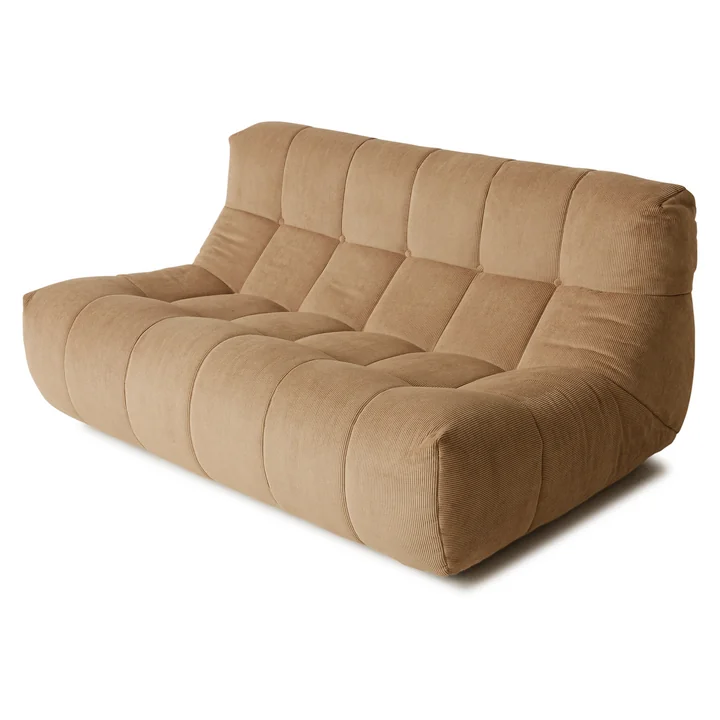 HKliving - Lazy Lounge-bank, 2-zits, bruin corduroy
