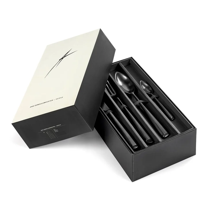 Serax - Ann Demeulemeester bestekset in geschenkverpakking, Black Zoe (24-delig)