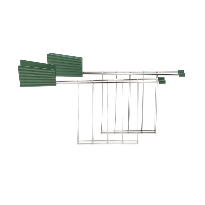 Alessi - Broodroostertang voor Plissé-broodrooster, groen (set van 2)