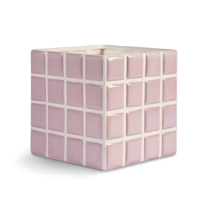 & klevering - Tile bloempot, 14 x 14 cm, paars