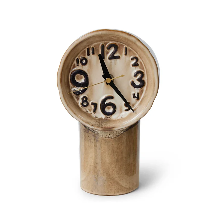 HKliving - Retro keramiekhorloge, crème
