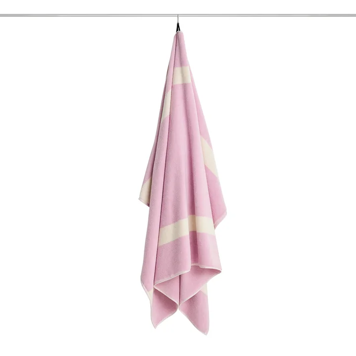 HAY - Stripe badhanddoek 100 x 150 cm, cool pink