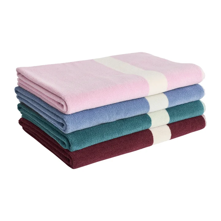 HAY - Stripe badhanddoek 100 x 150 cm, dusty blue