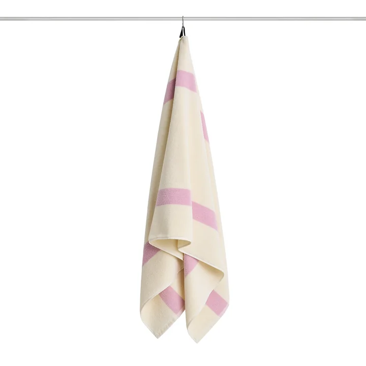 HAY - Stripe badhanddoek 70 x 140 cm, cool pink
