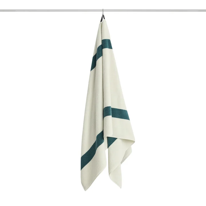 HAY - Stripe badhanddoek 70 x 140 cm, petrolblauw