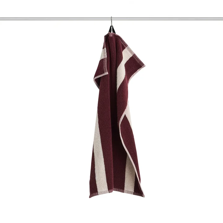 HAY - Stripe -handdoek, 40 x 60 cm, bordeauxrood