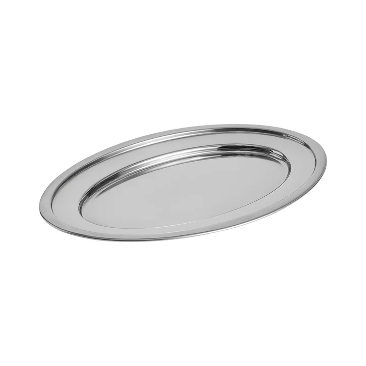 HAY - Essential Steel ovale serveerschaal, groot, roestvrij staal