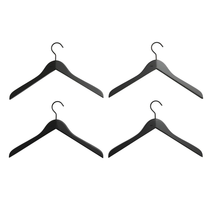 HAY - Smooth Coat slanke kleerhanger, zwart (set van 4)