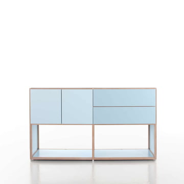 Flötotto - ADD Highboard, 2 laden, 2 deuren, blauw - voorbeeld