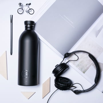 24Bottles - Urban fles 1.0 L, zwart