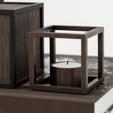 Kubus T Theelichthouder van Lassen in koperblauw geblauwd