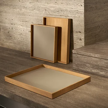 Teakhouten dienbladen