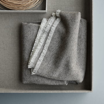 Bakstenen deken, wit / lichtgrijs / grijs van Elvang