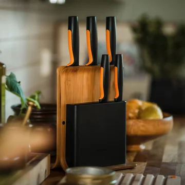 Functional Form Bamboe messenblok met 5 messen van Fiskars (6 st.)
