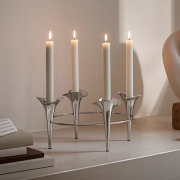 Bloom Botanica Kandelaar, roestvrij staal by Georg Jensen