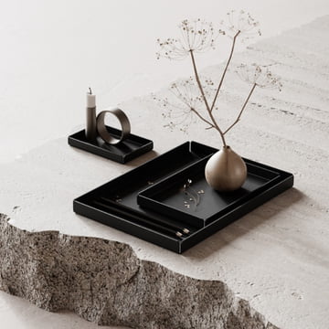 Dienblad, zwart (set van 3) van Nichba Design