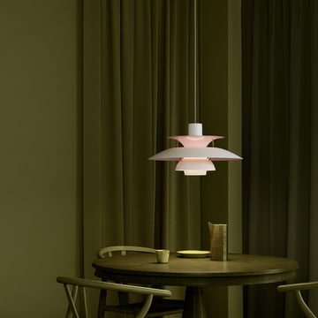 Louis Poulsen - PH 5 hanglamp, mat wit / lichtroze (150e jubileumeditie)