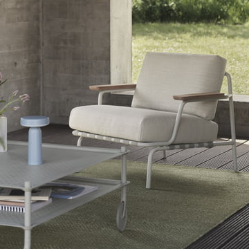 Muuto - Settle Outdoor Loungestoel, grijs / grijs (Laze 1 stof)