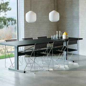HAY X-Line - Stoel, binnen, verchroomd / zwart
