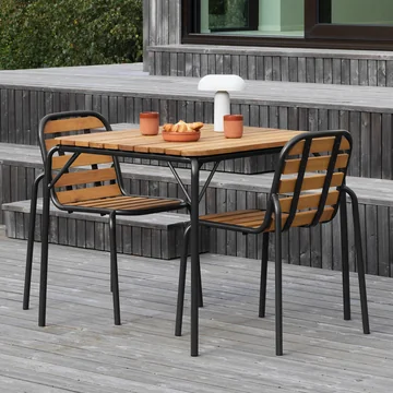 Normann Copenhagen - Vig Stoel, Vig tafel, zwart / robinia