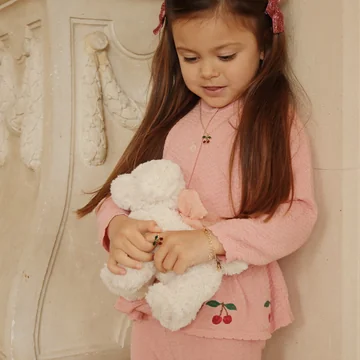 Konges Sløjd - Madeleine knuffel met mandje, puppy, fiola