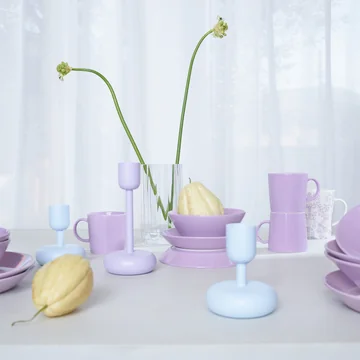 Iittala - Nappula kandelaar, Play vaas, helder, Teema kom, mok en bord