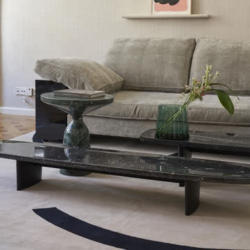 ClassiCon - Matéria salontafel, lang, 170 x 39 cm, Nero Marquina marmer / zwart