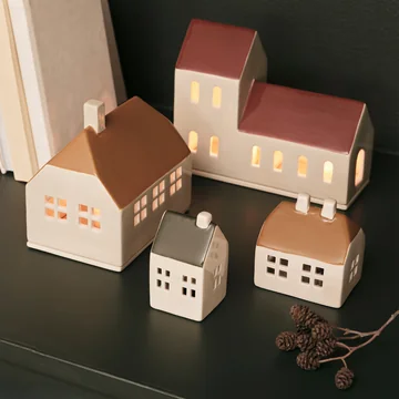 Broste Copenhagen - Bo kerstboomdecoratie, goudbruin / druivenbladgroen (set van 2)