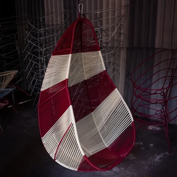 Acapulco Design - Acapulco hangstoel, CDMX_2, wit / bordeaux rood